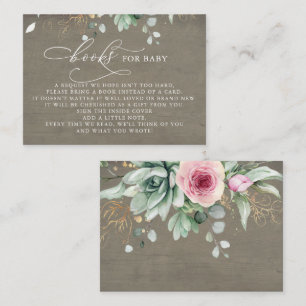 Carte D'accompagnement Livres Pour Bébé Rose Floral Succulents