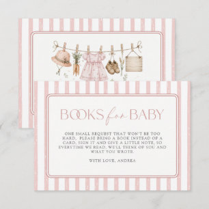 Carte D'accompagnement Livres pour bébé rose local Baby Shower