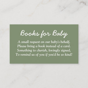 Carte D'accompagnement Livres pour bébé Sage Green Encape Card