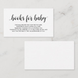 Carte D'accompagnement Livres pour bébé, script noir moderne Enclo