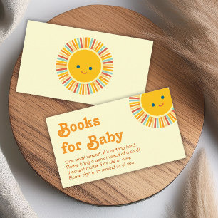 Carte D'accompagnement Livres pour bébé Shower Cute Polices Orange Rétro