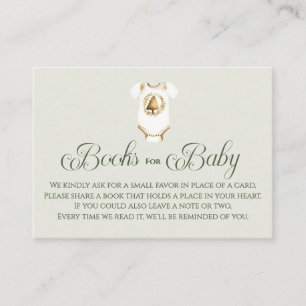 Carte D'accompagnement Livres pour bébé Shower de Bébé Vert de l'Hiver