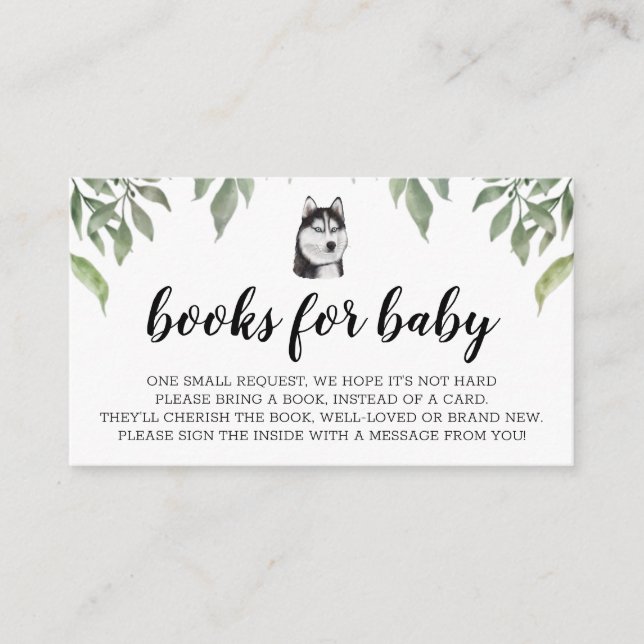 Carte D'accompagnement Livres pour bébé Sibérie Husky Boho Green (Devant)