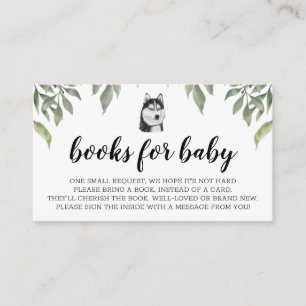 Carte D'accompagnement Livres pour bébé Sibérie Husky Boho Green
