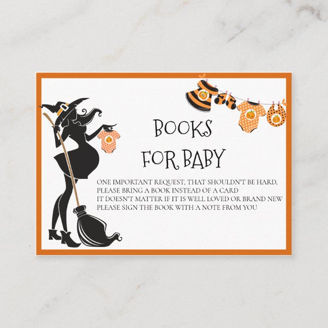Carte D'accompagnement Livres pour bébé sorcière Halloween (Devant)