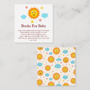 Carte D'accompagnement Livres pour bébé sourire Baby Shower Sunshine