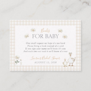 Carte D'accompagnement Livres pour bébé soyeux oie blanc beige douche