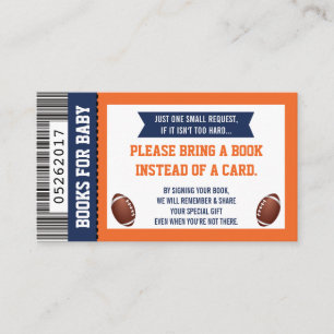 Carte D'accompagnement Livres Pour Bébé, Sports, Football Baby shower