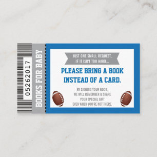 Carte D'accompagnement Livres Pour Bébé, Sports, Football Baby shower