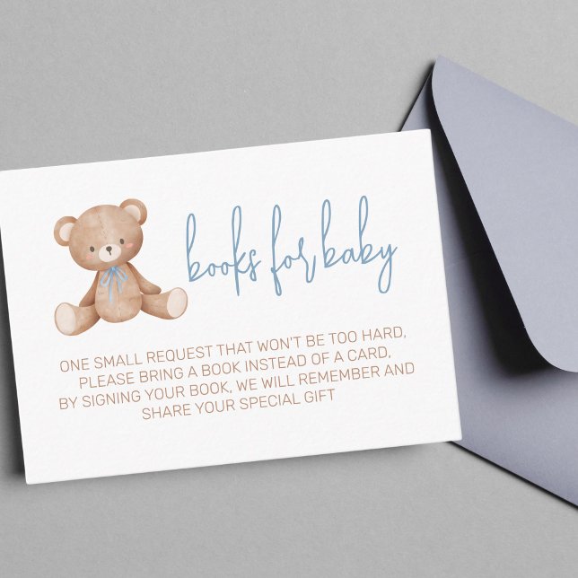 Carte D'accompagnement Livres Pour Bébé Teddy Bear Baby shower (books for baby)