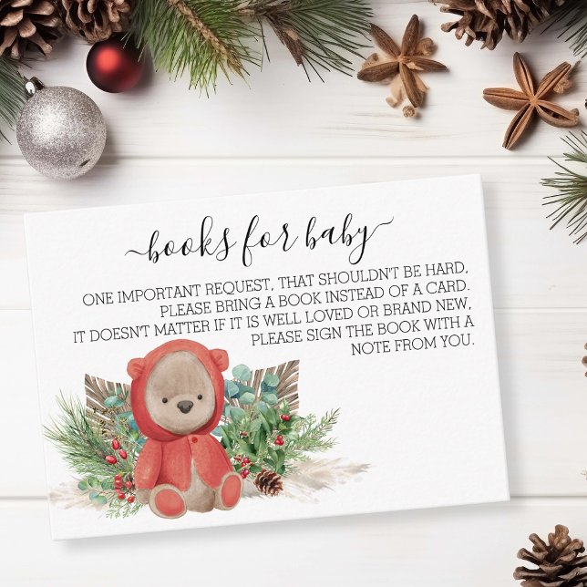 Carte D'accompagnement Livres pour bébé Teddy Bear Boho Noël (Créateur téléchargé)