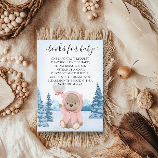 Carte D'accompagnement Livres pour bébé Teddy Bear Noël hiver (Créateur téléchargé)