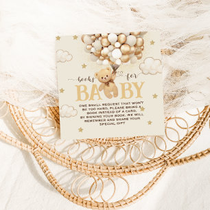 Carte D'accompagnement Livres pour bébé thème ours Boho Baby Shower 