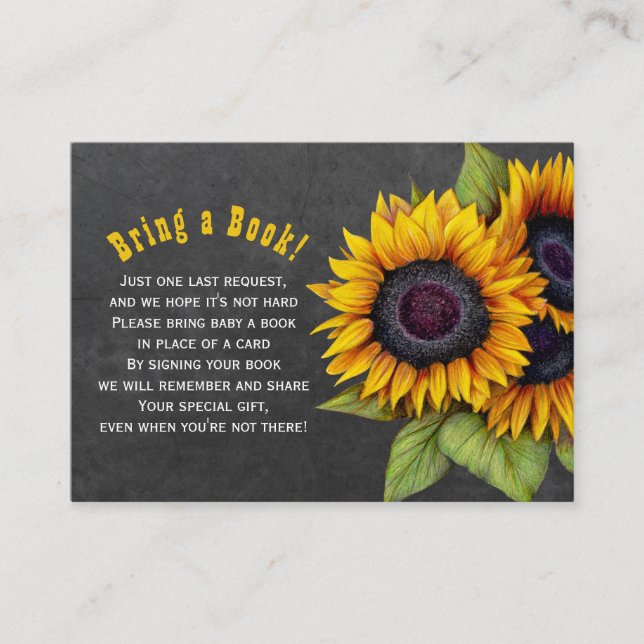 Carte D'accompagnement Livres pour bébé tournesol apporter livre insert c (Devant)