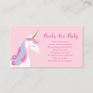 Carte D'accompagnement Livres Pour Bébé Unicorn Baby shower rose