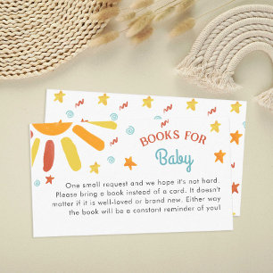 Carte D'accompagnement Livres pour bébé voici le Baby shower du fils