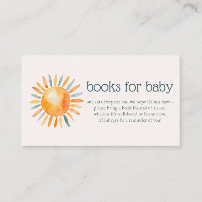 Carte D'accompagnement Livres pour bébé Voici venir le fils Baby Shower (Devant)