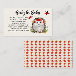 Carte D'accompagnement Livres Pour Bébé Woodland Hérisson Roses Automne D