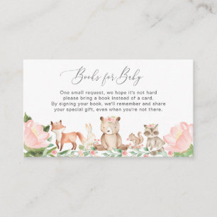 Carte D'accompagnement Livres pour bébés Baby shower de filles de bois