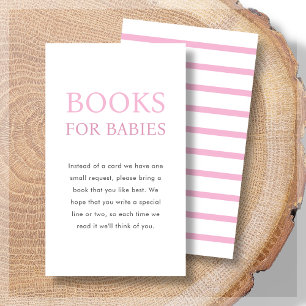 Carte D'accompagnement Livres pour bébés Baby shower jumeau rose