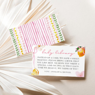 Carte D'accompagnement Livres pour bébés filles Lemon & Bows pour la bibl