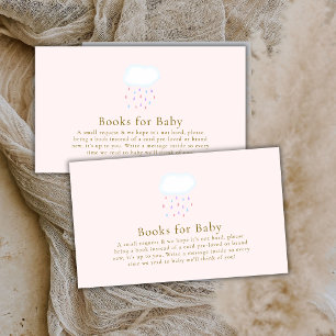 Carte D'accompagnement Livres pour Fille aux Gouttes de Pluie Roses pour