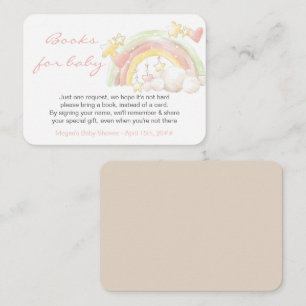 Carte D'accompagnement Livres pour la Baby Shower de Bébé Arc-en-ciel et