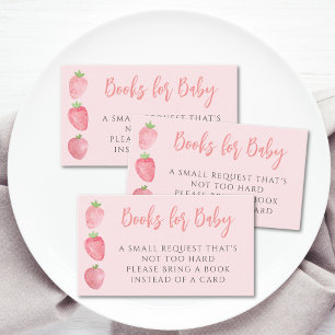 Carte D'accompagnement Livres pour la baby shower de bébé fraise
