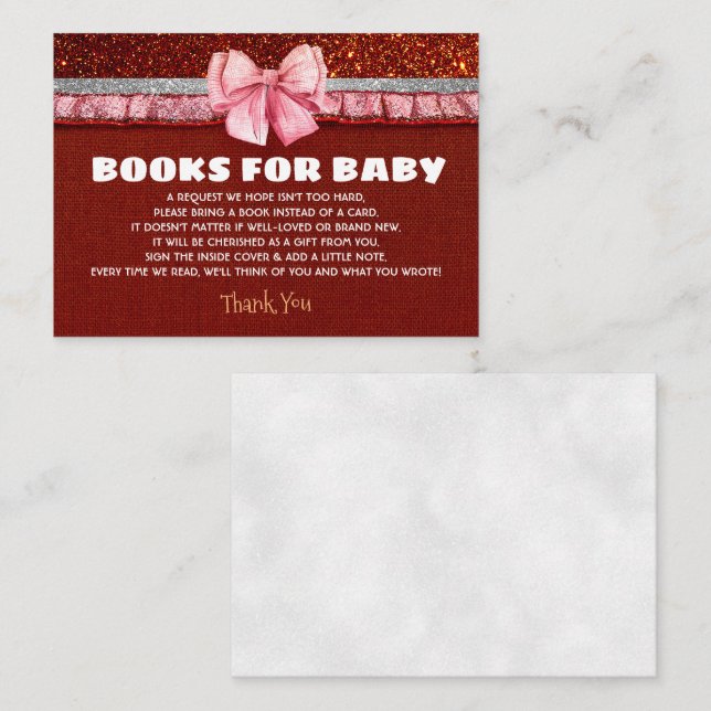 Carte D'accompagnement Livres Pour La Demande De Baby shower Père Noël (Devant / Derrière)