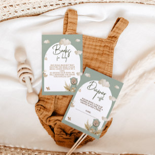 Carte D'accompagnement Livres pour la douche de bébé ours boho de la nurs