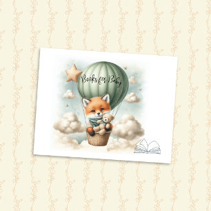 Carte D'accompagnement Livres pour l'aventure du renard bébé en montgolfi