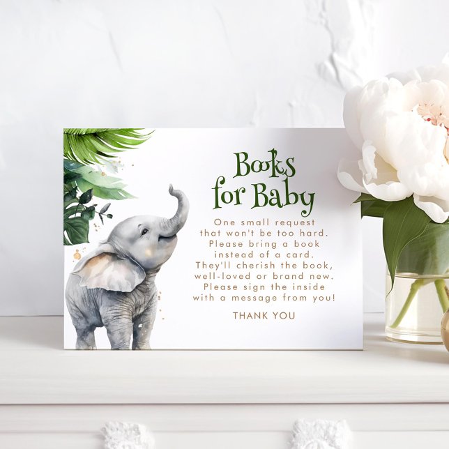 Carte D'accompagnement Livres pour le Baby shower Baby Safari Wildlife (Safari Animals Books For Baby Mini Request Cards)