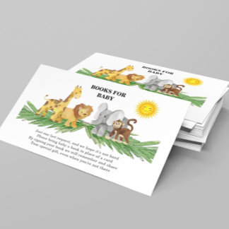 Carte D'accompagnement Livres pour le Baby shower Baby Wild Animaux