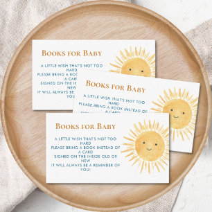 Carte D'accompagnement Livres pour le Baby shower de bébé Sun Boy