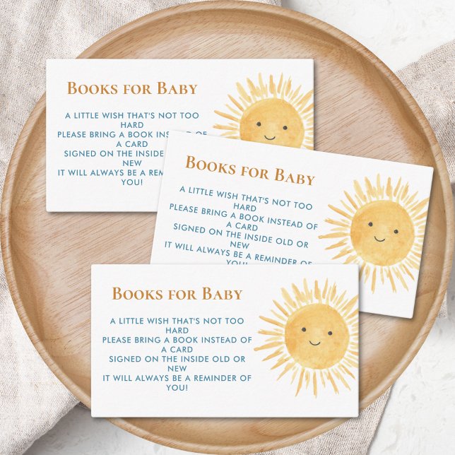 Carte D'accompagnement Livres pour le Baby shower de bébé Sun Boy (Créateur téléchargé)