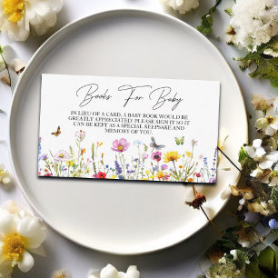 Carte D'accompagnement Livres pour le Baby shower Fleur sauvage des papil