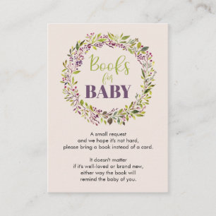 Carte D'accompagnement Livres pour le baby shower floral de guirlande du