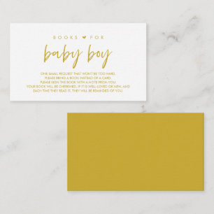 Carte D'accompagnement Livres pour le bébé garçon, Jaune d'or moderne