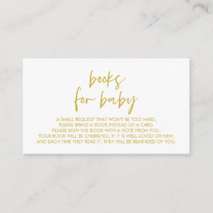 Carte D'accompagnement Livres pour le bébé, minimal d'or jaune moderne