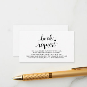 Carte D'accompagnement Livres pour le bébé, Modern Cute Black Script Encl