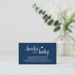 Carte D'accompagnement Livres pour le bébé, Modern Cute Navy Blue Script