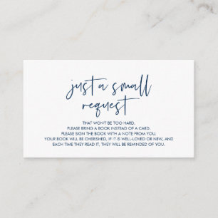 Carte D'accompagnement Livres pour le bébé, Modern Minimalist Navy Blue