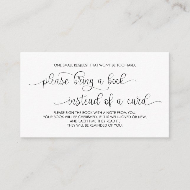 Carte D'accompagnement Livres pour le bébé, Moderne Hand Lettered Black (Devant)