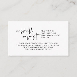 Carte D'accompagnement Livres pour le bébé, police de caractères Moderne