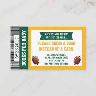 Carte D'accompagnement Livres pour le bébé, sports, baby shower du