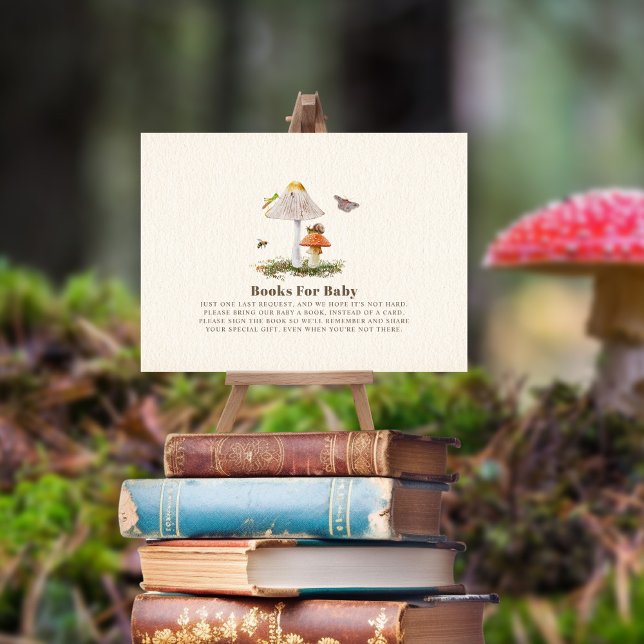 Carte D'accompagnement Livres Pour Les Insectes De Baby shower Champignon (Créateur téléchargé)