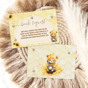Carte D'accompagnement Livres pour l'ours en peluche abeille à miel jaune
