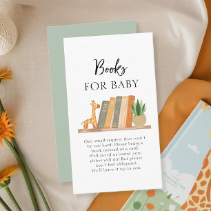 Carte D'accompagnement Livres pour une fête de bébé de genre neutre