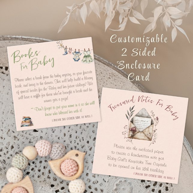 Carte D'accompagnement Livres recto-verso pour bébé et capsule temps douc (Créateur téléchargé)