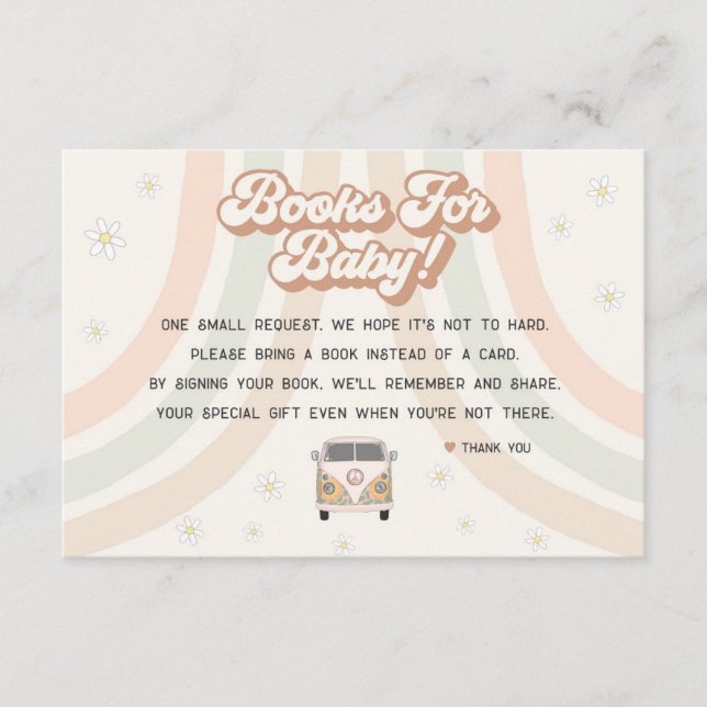 Carte D'accompagnement Livres rétro funky des années 70 pour carton d'inv (Devant)